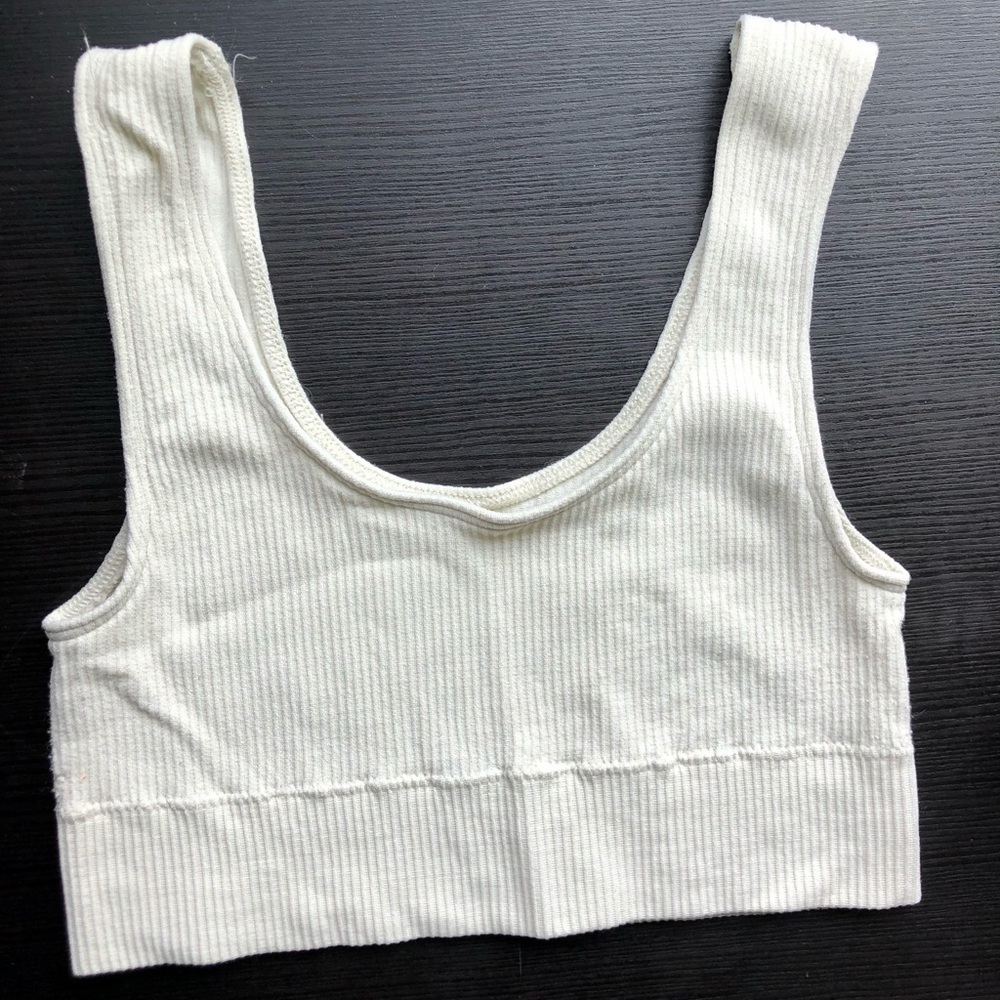 Skims stretch rib scoop bralette in bone